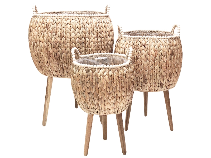 Water Hyacinth footed Planter 